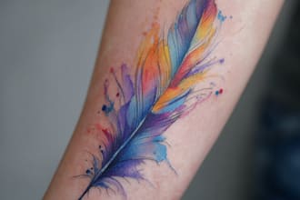 create a watercolor tattoo design