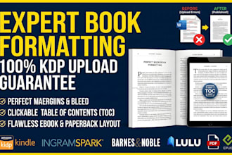 be your expert book formatter for amazon KDP ebook and paperback formatting