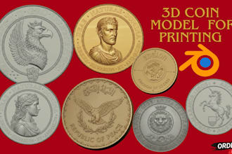 sculpt 3d printable coin model challenge coin medal bas relief 3d medallon