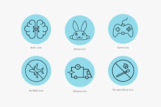 design simple modern custom icon set