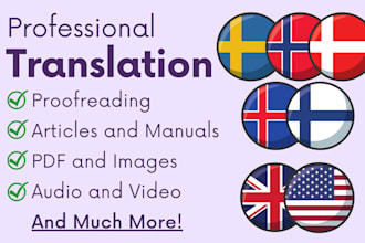 translate from english to any nordic language and vice versa