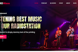 design a professional radio station website and  podcast website