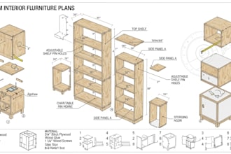 design custom DIY interior furniture plans
