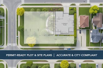 draw accurate plot plan, site plan, and land subdivision for permit approval