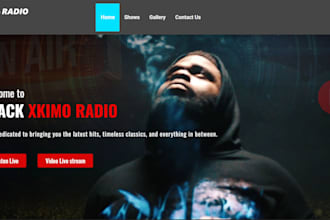 design radio station website, radio website, online radio, music website
