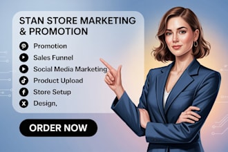 do stan store promotion, stan store design, stan store marketing to drive sales