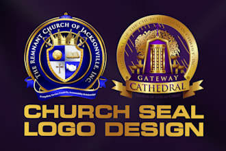 design a modern and unique church seal logo