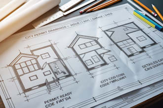 create city permit drawings for house, adu, deck, garage and patio plans
