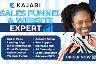 design kajabi website, systeme sales funnel, landing page, kajabi online course