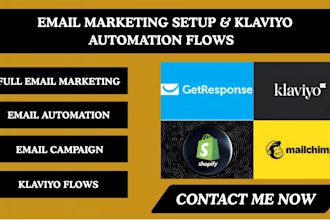 setup email marketing campaign and klaviyo email automation