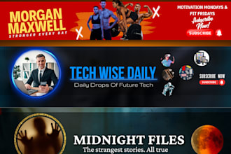 design professional youtube banner or yt cover