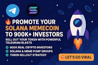 do telegram solana memecoin promotion, to 900k investors to sellout token