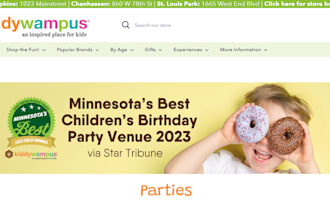 design party supply website, party shopify store, party supplies