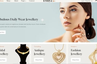 design jewelry shopify,along side with landing page that convert vistor to buyer