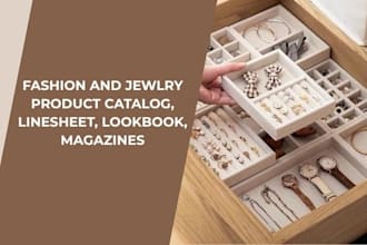 design product catalog for fashion, jewelry, furniture with lookbook, line sheet