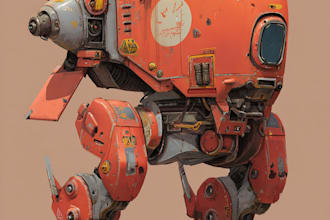 draw mecha robot,armor,gundam in anime or realism style
