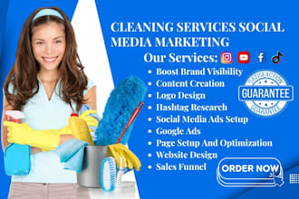 be your cleaning social media marketing manager for cleaning services