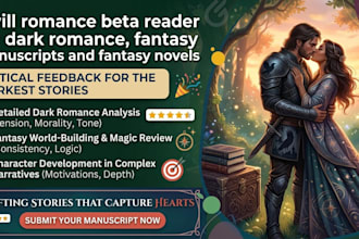 romance beta reader for dark romance, fantasy manuscripts and fantasy novels