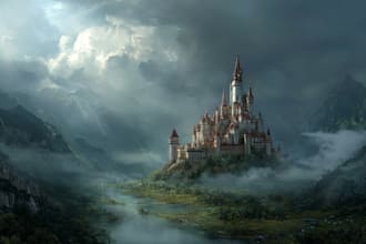 create landscape scenery illustration