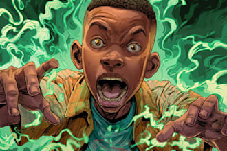 draw comic book cartoon and custom illustration digital art