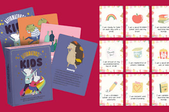 design fun kids affirmation playing card game printable kids learning flash card