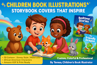 design children book illustration and children story book illustration cover