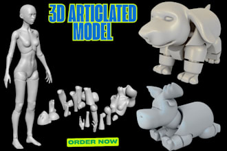sculpt 3d toy 3d articulated model 3d bjd, 3d flexi figure stl for 3d printing