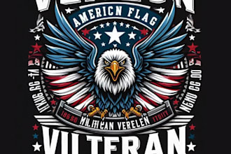 design t shirt american flag eagle military veteran logo