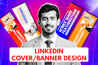 design creative linkedin header, cover banner for you
