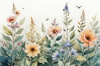 create a botanical watercolor illustration