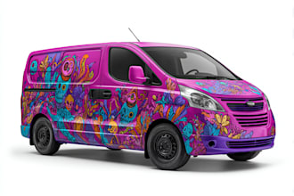 design vehicle wrap design, car wrap design, van wrap design