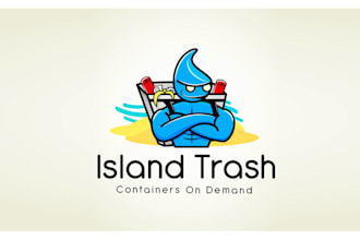 design pictorial unique island trash logo