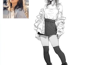 draw anime sketch for your vtuber, oc, self portrait and etc