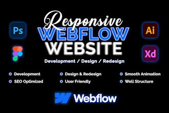 build webflow website , figma to webflow, webflow website design, xd to webflow