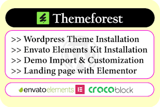 install themeforest wordpress theme, envato element kit, wordpress customization