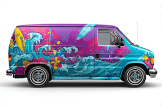 design vehicle wrap design, car wrap design, van wrap design