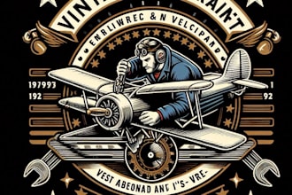 design vintage aircraft mechanic t shirt welding logo with t shirt design
