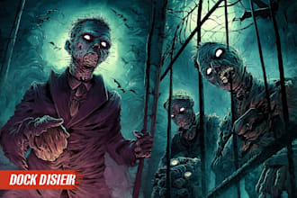 draw detailed dark, brutal, horror, and heavy metal art illustration