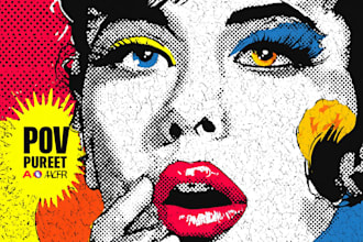 draw a retro pop art roy lichtenstein style