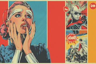 draw a retro vintage comic illustration