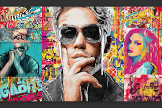create graffiti street art pop art of any picture