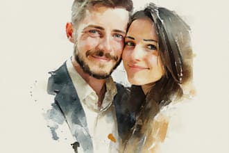 draw a disney watercolor cartoon portrait style