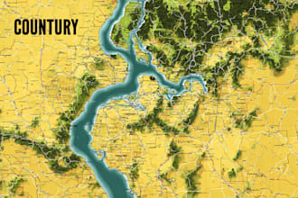design high quality vector map of any area