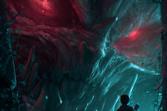 create a fantasy horror character art and horror art