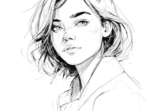 design digital sketch and line art illustration