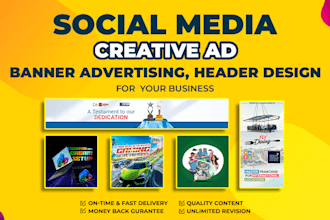 design stunning meta ad creative, banner advertising, and header design