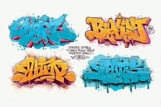 make graffiti logo or graffiti illustration