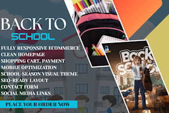 back to school website, ecommerce school store, school supply website
