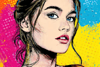 draw a retro pop art roy lichtenstein style