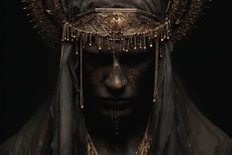 create illustration metal,dark horror